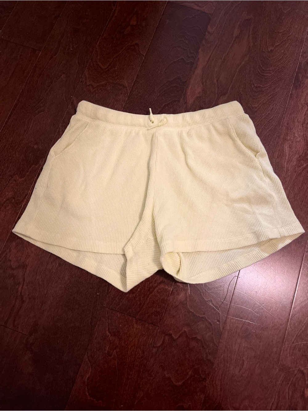 Old Navy Bright Yellow Waffle Knit Drawstring Shorts